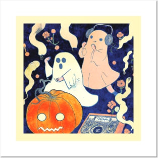 Ghosts and Pumpkin Have a Dance Party Posters and Art